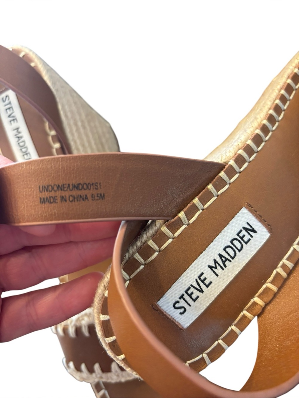 Steve Madden Women's Brown Strappy Wedge Jute Platform Sandals Size 9.5 - Picture 5 of 6